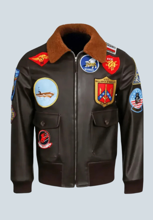 Tom Cruise Pete Maverick Black Flight Bomber Leather Jacket